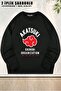 Unisex Naruto Manga Uzumaki Logo Printed Oversized Crew Neck Sweatshirt