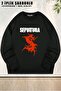 Unisex Sepultura 2 Printed Oversized Crew Neck Sweatshirt