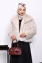 Stone Lined Short Fur Coat - 3