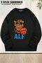 Unisex Alf Retro Tv Series 80S Printed Oversized Crew Neck Sweatshirt