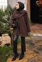 Brown Shawl Detailed Textured Cardigan - 2