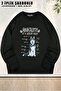 Unisex Siberian Husky Anatomy Dog Printed Oversized Crew Neck Sweatshirt