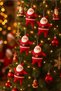 Christmas Tree Ornament Mini Santa Claus Set of 6 - 6