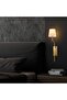 Lumora Modern Conical Fabric Lampshade Sconce White Gold Body, Luxury Wall Lamp Lumora-15333 - 3