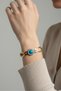 Steel Turquoise Round Women's Handcuff Bracelet – 18 cm Handcuff Bracelet |   Non-Tarnish Women's Jewelry - 2