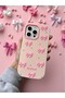 iPhone 16 Pro Yumlu Pink Bow Pattern Embossed Soft Silicone Case - 3