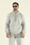 Men's Winter Fleece-Lined Kangaroo Pocket Sweatshirt Bottom Baggy Tracksuit Set - 3