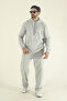 Men's Winter Fleece-Lined Kangaroo Pocket Sweatshirt Bottom Baggy Tracksuit Set - 2