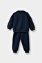 F9437A5Nv71 Navy Blue Baby Boy 2-Piece Set Printed Thessaloniki Fabric Sweatshirt Sweatpants - 4