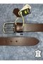 100% Genuine Leather Men's Jeans Belt Brown 4cm Buffalo Leather - 4