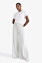 E7719Axgr93 Gray Defactofit Wide Leg Wide Leg Striped Standard Length Athlete Pants - 5