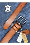 100% Genuine Leather Men's Jeans Belt Tan 4cm Buffalo Leather - 2