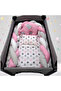 Mesh Park Crib Wooden Crib Baby Sleeping Set