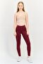 Women Tight Fit Training Leggings, Maroon - 4