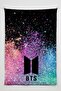 Bts Printed Wall Covering – Music Themed, High-Quality Fabric, Tapestry Wall Carpet - 2
