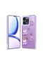 Realme C53 Case Shiny Glitter Embossed Figure Nxxa Cevze Cover - Purple Bear