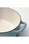 VARDAGEN Casserole with lid, enamelled cast iron, light beige/dark grey-blue, 5 l - 6