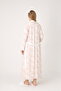 Women's Ecru Patterned Shawl Collar Special Design Full Length Long Sleeve Maternity Dressing Gown Nightgown Set - 4