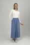 Women's Modal Fabric Elastic Waist Midi Skirt Blue - 3