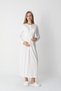 Women's Ecru Special Lace Detailed Full Length Design Winter Long Sleeve Maternity Dressing Gown Nightgown Set - 6
