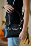 Baguette with Brown Belt Detail - Burgundy Medium Size Patent Leather Women's Shoulder & Handbag - 3
