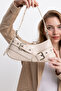 Baguette X Large Size Patterned Women's Shoulder Bag with Belt Detail - 2