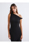 Alita City Farkıyla Soulife Black Plain One-Shoulder Sleeveless Women's Blouse - 2