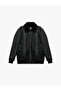 Long Sleeve Pocket Detail Slim Fit Zipper Plush Collar Winter Faux Leather Jacket - 3
