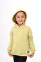 Light Green Girl's Oversized Hooded Off Shoulder Printed Sweatshirt - 3 Thread Raised - 5