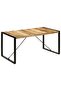 Dining Table | Brown and Black | Solid Mango Wood and Powder-Coated Steel