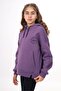 Purple Girl's Oversized Hooded Pocketed Off-Shoulder Printed Slit Sweatshirt - 4