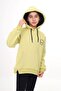 Light Green Girl's Oversized Hooded Pocket Low Shoulder Printed Slit Sweatshirt - 3