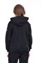 Black Girl's Oversized Hooded Pocket Embroidery Printed Slit Sweatshirt - 3 Thread Raised Embroidery - 2