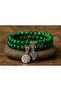 Natural Malachite Stone Bracelet Set – Tree of Life & Leaf Charm |   Energy Balancer, Handmade - 2