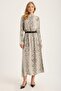 Python Patterned Shirt Collar Dress