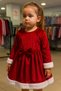 Atabay 267-10-25 Girl's Red Velvet Christmas Dress - Long Sleeve with Bow 1/4 Years Old - 2