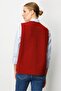 Women's Patchwork Floral Felt Wool Vest Dark Red_Coral - 5