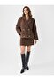 Bitter Brown Straight Cut Button Detailed Cashmere Woven Jacket - 2