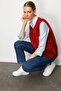 Women's Patchwork Floral Felt Wool Vest Dark Red_Coral - 4