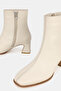 Women's Beige Genuine Natural Leather Size 35-41 Thick Heel Square Toe Boots & Booties - 2