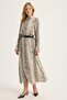 Python Patterned Shirt Collar Dress - 2