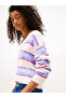 Tjw Striped Logo Women's White Sweater Dw0Dw21682Ybh - 2