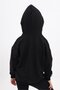 Black Girl's Relax Fit Hooded Drop Shoulder Printed Sweatshirt - 2 Thread - 4