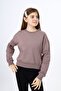Bitter Brown Girls' Relax Fit Crew Neck Drop Shoulder Sweatshirt - 2 Thread