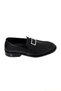 Belt Buckle Loafer Black Shoes - 2