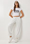 Contrast Stripe Jogger Knitted Sweatpants Lub0301 Gray Melange