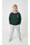 Embroidery Detailed Oversized Kangaroo Pockets Hooded Fleece-Lined Children's Set - 5