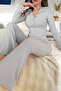 Gray Soft Cotton Bow Detail Long Sleeve Women's Pajama Set - 2