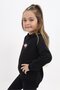 Black Girl's Relax Fit Hooded Drop Shoulder Printed Sweatshirt - 2 Thread - 3