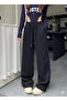 3-Piece Winter Black Gray Navy Wide-Leg Winter Sweatpants Set Plus Size Comfortable Fabric - 2